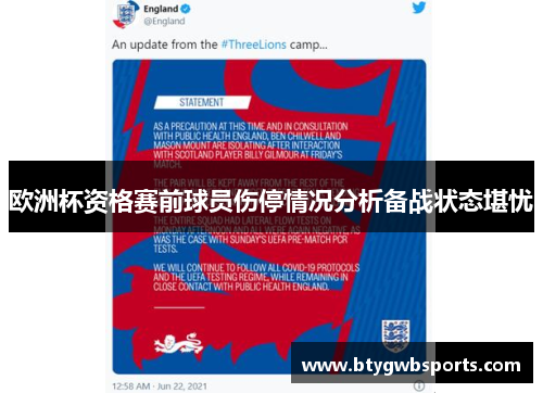 欧洲杯资格赛前球员伤停情况分析备战状态堪忧
